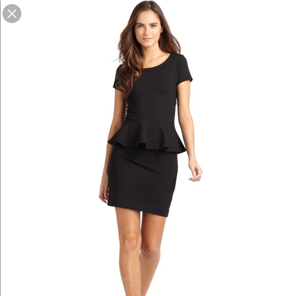 Saks Fifth Avenue Dresses & Skirts - Faux suede black peplum bodycon dress